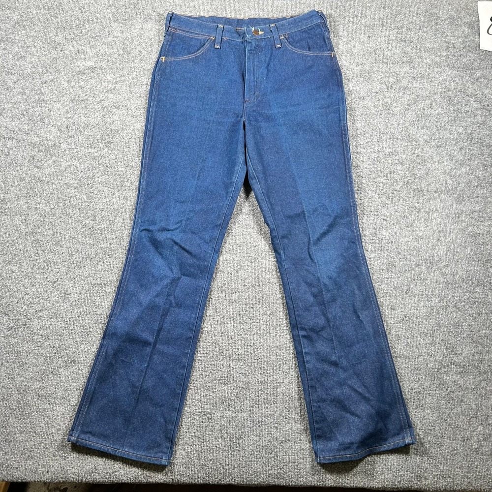 Wrangler Jeans Mens Size 34x33 Blue Regular Fit Dark Wash USA Made 945DEN Vtg